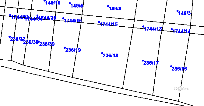 Parcela st. 236/18 v KÚ Dražíč, Katastrální mapa