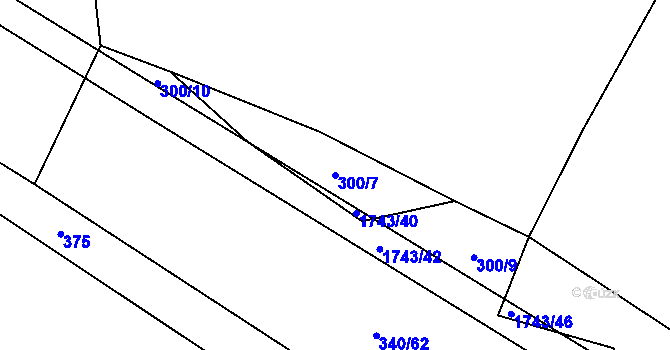 Parcela st. 300/7 v KÚ Dražíč, Katastrální mapa