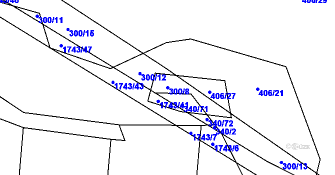 Parcela st. 300/8 v KÚ Dražíč, Katastrální mapa