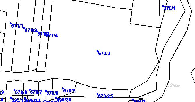 Parcela st. 670/3 v KÚ Dražíč, Katastrální mapa