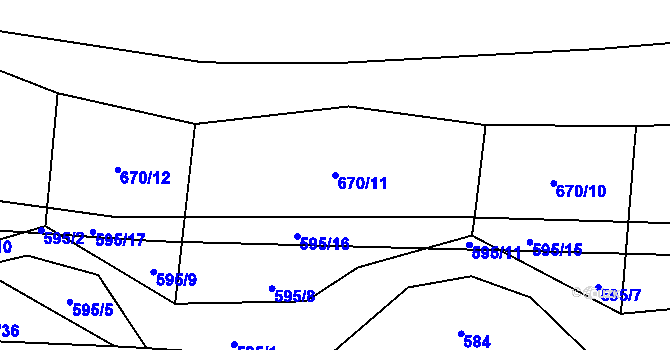 Parcela st. 670/11 v KÚ Dražíč, Katastrální mapa