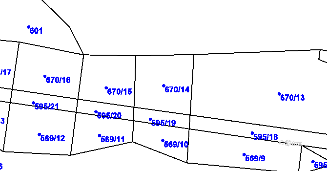 Parcela st. 670/14 v KÚ Dražíč, Katastrální mapa