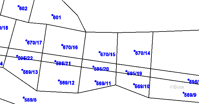 Parcela st. 670/15 v KÚ Dražíč, Katastrální mapa
