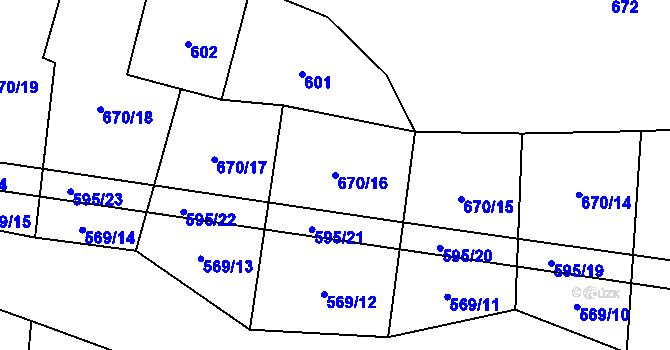 Parcela st. 670/16 v KÚ Dražíč, Katastrální mapa