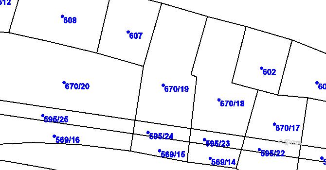 Parcela st. 670/19 v KÚ Dražíč, Katastrální mapa