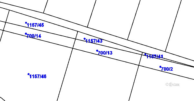 Parcela st. 700/13 v KÚ Dražíč, Katastrální mapa