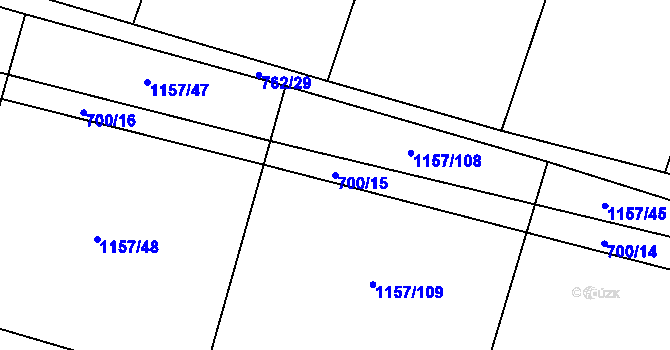 Parcela st. 700/15 v KÚ Dražíč, Katastrální mapa