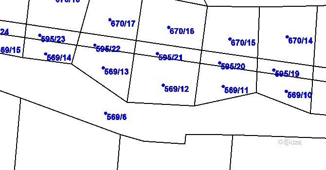 Parcela st. 569/12 v KÚ Dražíč, Katastrální mapa