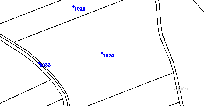 Parcela st. 1024 v KÚ Dražkov nad Labem, Katastrální mapa