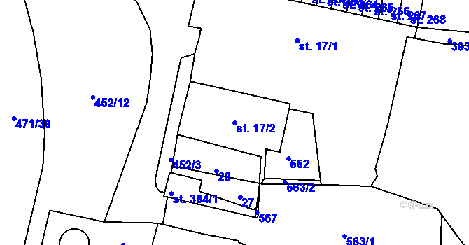 Parcela st. 17/2 v KÚ Dražkovice, Katastrální mapa