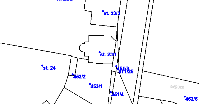 Parcela st. 23/1 v KÚ Dražkovice, Katastrální mapa