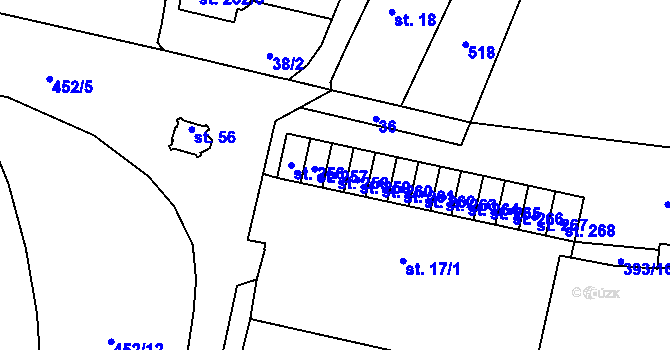 Parcela st. 258 v KÚ Dražkovice, Katastrální mapa