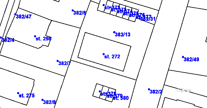 Parcela st. 272 v KÚ Dražkovice, Katastrální mapa