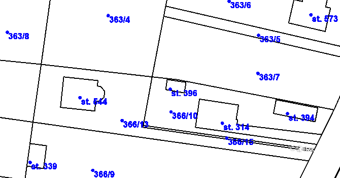 Parcela st. 396 v KÚ Dražkovice, Katastrální mapa