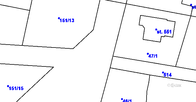 Parcela st. 46/6 v KÚ Dražkovice, Katastrální mapa