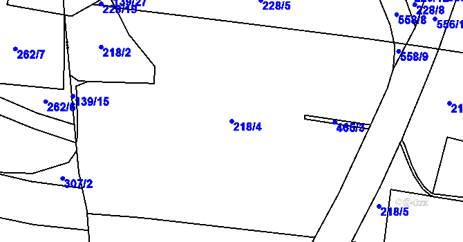 Parcela st. 218/4 v KÚ Dražkovice, Katastrální mapa
