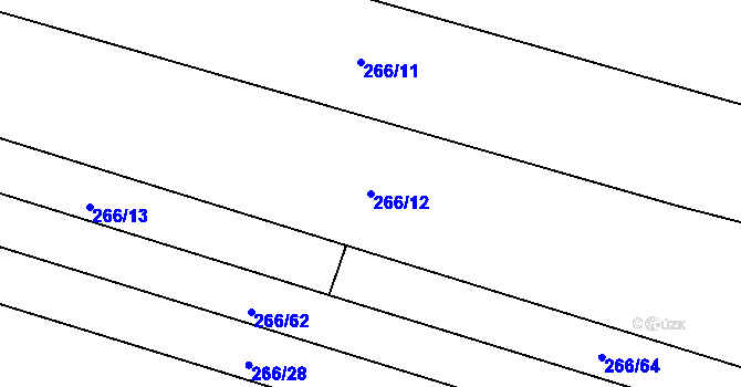 Parcela st. 266/12 v KÚ Dražkovice, Katastrální mapa
