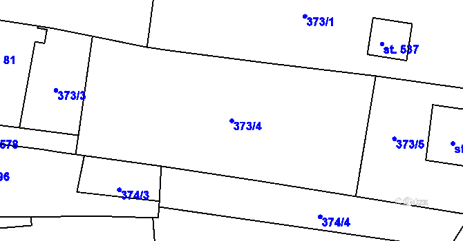 Parcela st. 373/4 v KÚ Dražkovice, Katastrální mapa