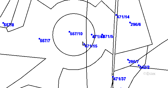 Parcela st. 471/15 v KÚ Dražkovice, Katastrální mapa
