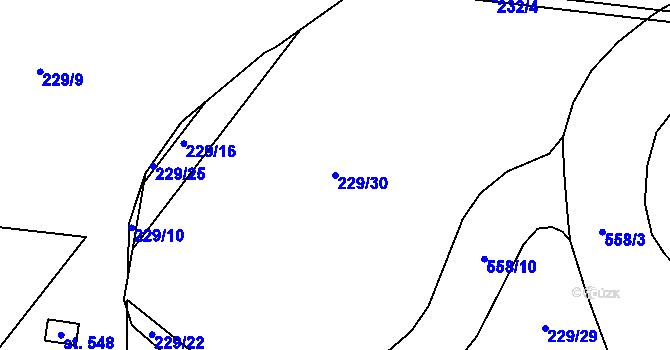 Parcela st. 229/30 v KÚ Dražkovice, Katastrální mapa