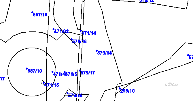 Parcela st. 579/14 v KÚ Dražkovice, Katastrální mapa
