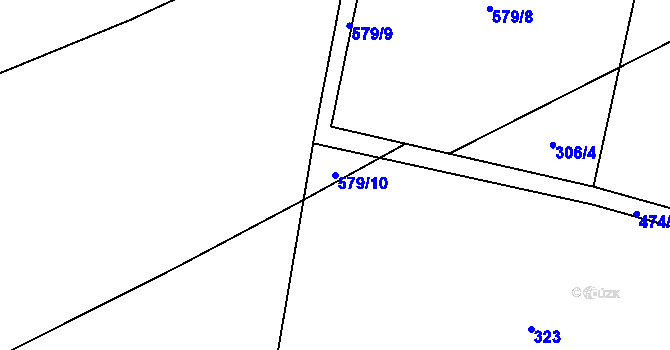 Parcela st. 579/10 v KÚ Dražkovice, Katastrální mapa