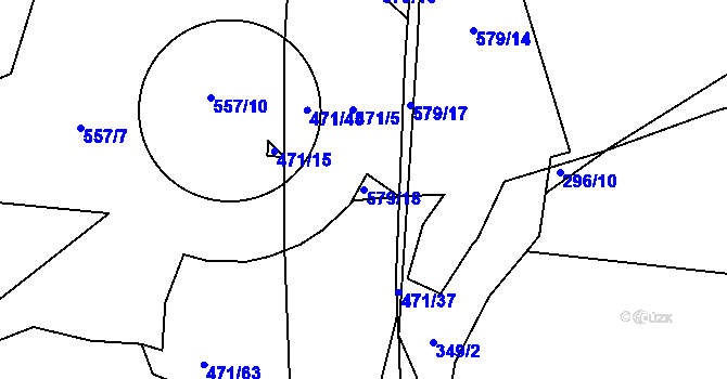 Parcela st. 579/18 v KÚ Dražkovice, Katastrální mapa