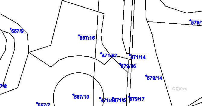 Parcela st. 471/62 v KÚ Dražkovice, Katastrální mapa