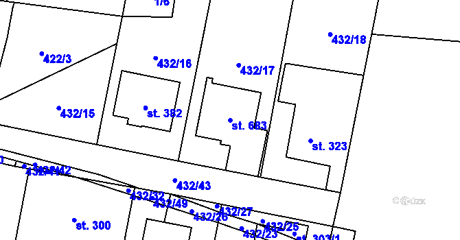 Parcela st. 683 v KÚ Dražkovice, Katastrální mapa