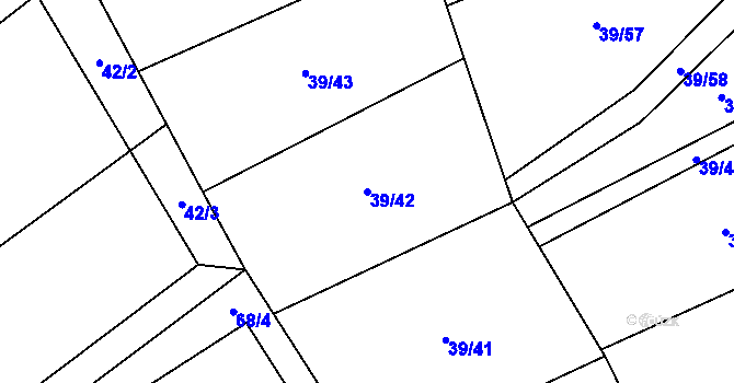 Parcela st. 39/42 v KÚ Dobrš, Katastrální mapa