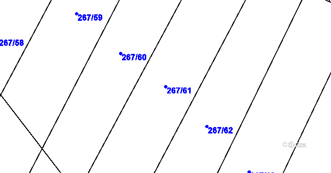 Parcela st. 267/61 v KÚ Dobrš, Katastrální mapa