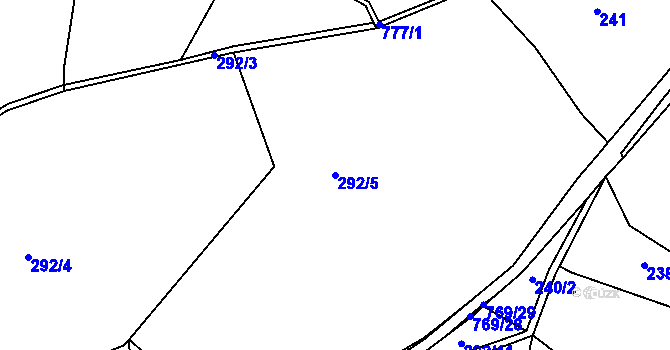 Parcela st. 292/5 v KÚ Zálesí u Drážova, Katastrální mapa