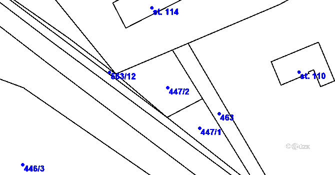 Parcela st. 447/2 v KÚ Zálesí u Drážova, Katastrální mapa