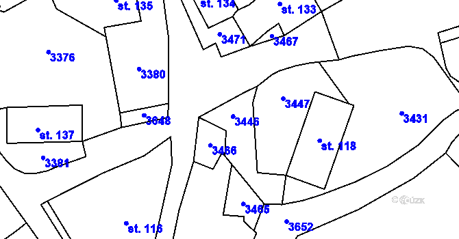 Parcela st. 2865/17 v KÚ Dražov, Katastrální mapa