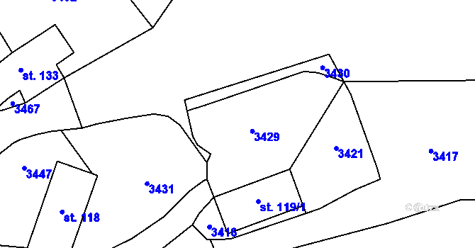 Parcela st. 2865/20 v KÚ Dražov, Katastrální mapa