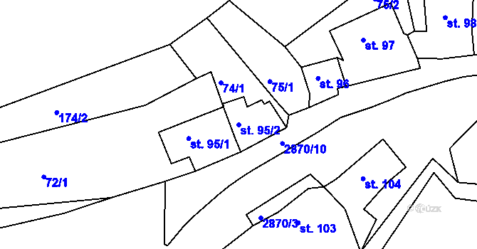 Parcela st. 95/2 v KÚ Dražov, Katastrální mapa