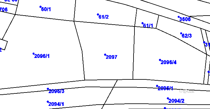 Parcela st. 2097 v KÚ Dražov, Katastrální mapa