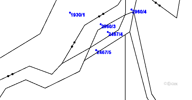 Parcela st. 2467/5 v KÚ Dražov, Katastrální mapa