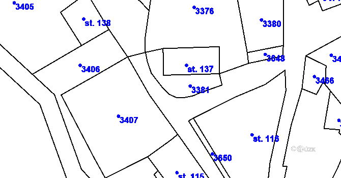 Parcela st. 2865/3 v KÚ Dražov, Katastrální mapa