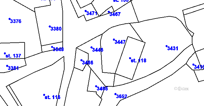 Parcela st. 2865/4 v KÚ Dražov, Katastrální mapa