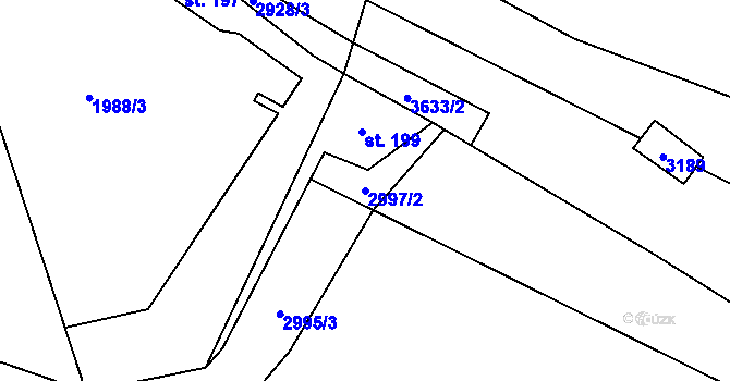 Parcela st. 2997/2 v KÚ Dražov, Katastrální mapa