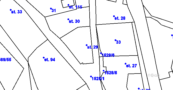 Parcela st. 29 v KÚ Dražovice u Sušice, Katastrální mapa
