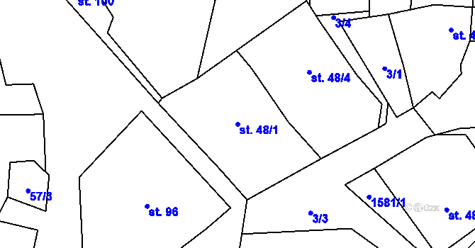 Parcela st. 48/1 v KÚ Dražovice u Sušice, Katastrální mapa