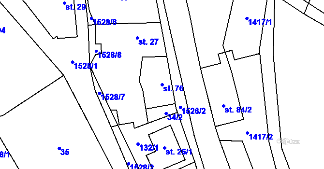 Parcela st. 76 v KÚ Dražovice u Sušice, Katastrální mapa