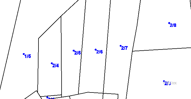 Parcela st. 2/6 v KÚ Dražovice u Sušice, Katastrální mapa