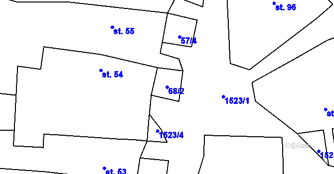 Parcela st. 68/2 v KÚ Dražovice u Sušice, Katastrální mapa