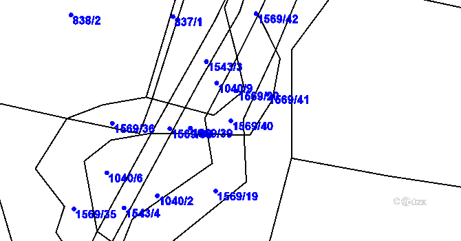 Parcela st. 1569/40 v KÚ Dražovice u Sušice, Katastrální mapa