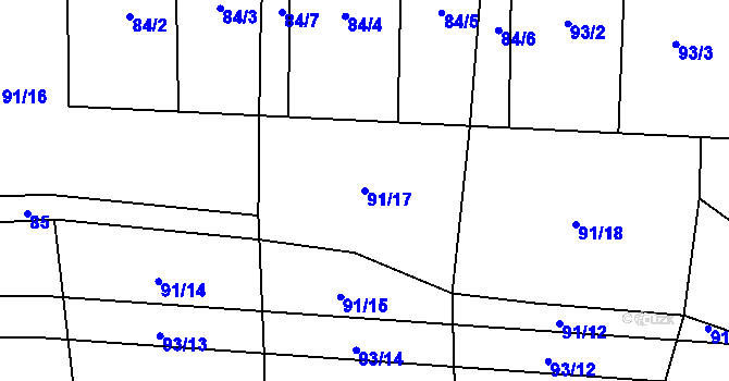 Parcela st. 91/17 v KÚ Dražovice u Sušice, Katastrální mapa