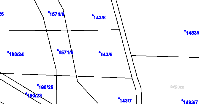 Parcela st. 143/6 v KÚ Dražovice u Sušice, Katastrální mapa