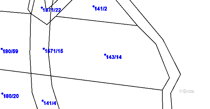 Parcela st. 143/14 v KÚ Dražovice u Sušice, Katastrální mapa